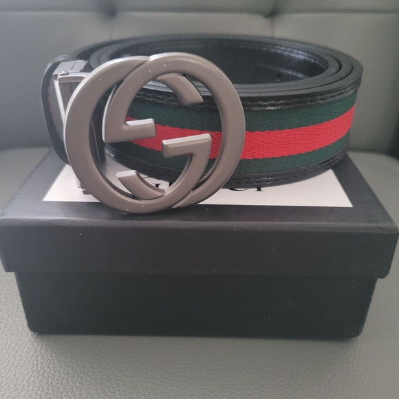 Authentic Gucci Web Accent Belt - Picture 1 of 5